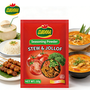 Poudre d'assaisonnement Jollof pour ragoût, sachet <span class=keywords><strong>de</strong></span> 10g, certifiée ISO HACCP, fraîche et naturelle, vente en gros OEM pour les épices <span class=keywords><strong>de</strong></span> cuisson des soupes africaines - Product Image 1