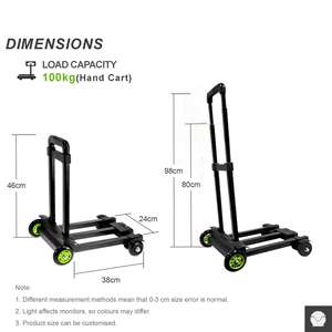 Chariot pliant portatif de chariot à bagages de camion de main avec la capacité de charge élevée - Product Image 2