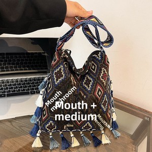 Bolso Tote de Lona con Cierre de Cremallera y Borlas Estilo Bohemio de Gran Capacidad, Otoño 2024, Bolso Bandolera - Product Image 4