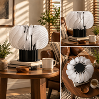 Lampe de table en résine d'art moderne E27, abat-jour créatif en forme de vague, lampe de bureau pour chambre à coucher, salon, décoration intérieure, éclairage Art Déco