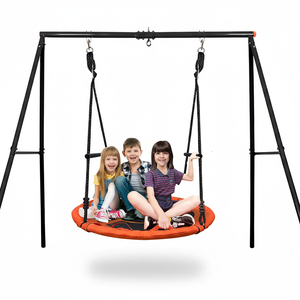 Balançoire ronde de 100 cm pour enfants de 5 à 7 ans avec housse en tissu Oxford 600D, jouet de plein air unisexe - Product Image 2