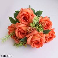 Bouquet de 9 fleurs artificielles en tissu de rose bulgare, moderne, pour la maison, mariage, fête des mères, Pâques, Noël, Nouvel An, rentrée scolaire