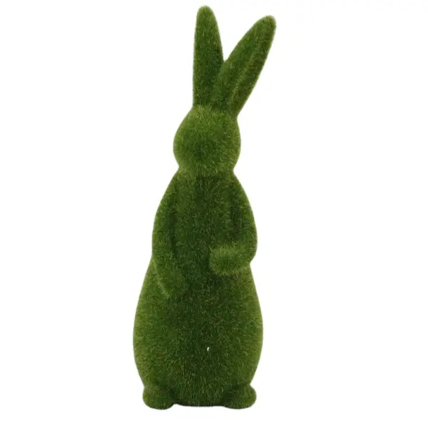 Grand œuf de pâques lapin floqué, décor de pâques, pour une célébration de pâques ou une fête d'enfant, vert,