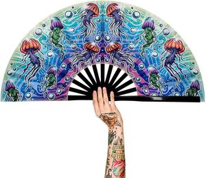 Large DIY Angel Hand Fan for Halloween Christmas Parties Eco-friendly Bamboo UV Printed Carved Advertising Traditional Hot Sale - Product Image 5