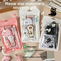 Meow Star – Kit de papeterie original sur le thème du chat, mignon et pratique, pour étudiants, avec ruban correcteur, fabriqué en Chine