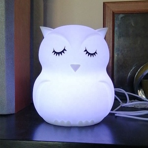 ร้อนขายการออกแบบใหม่ห้องนอนแบบพกพานกฮูกไฟกลางคืนหรี่แสงได้ Usb Led ซิลิโคน Be ไฟกลางคืนสําหรับเด็ก - Product Image 1