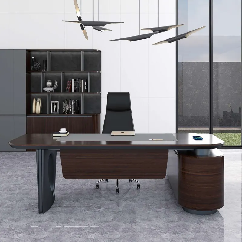 North American Luxury Furniture modern design executive l shaped office desk customize for commercial wood office furniture