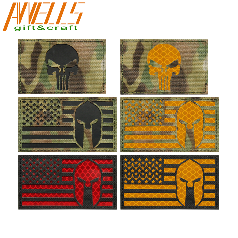 Мультикам и черный флаг США ИК-инфракрасный светоотражающий патч тактический крючок уплотнение команда патч обратный значок