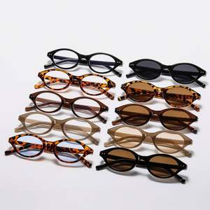 Lunettes de soleil œil-de-chat ovales rétro tendance 2025 pour femme avec logo personnalisé, monture PC petite taille, protection UV400, monture léopard - Product Image 4