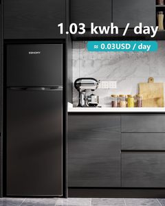 מקרר אוהומיה מקרר עם מקפיא 2 דלת תרמוסטט מתכוונן גדול קיבולת מיני מקרר - Product Image 3
