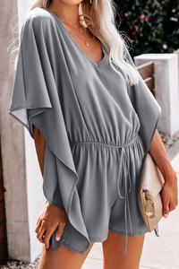 <span class=keywords><strong>Robe</strong></span> à <span class=keywords><strong>manches</strong></span> <span class=keywords><strong>courtes</strong></span>, élastique, couleur unie, pour femme, <span class=keywords><strong>col</strong></span> en <span class=keywords><strong>v</strong></span>, Simple, décontractée, nouveauté tendance, été, 2020 - Product Image 2