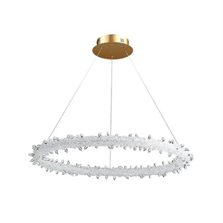 Wholesale low price modern minimalist ring art iceberg crystal chandelier suitable for living room dining room bedroom hotel