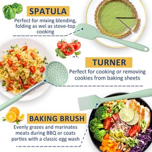 24pcs Ustensiles de cuisine en silicone Ustensiles de cuisine en silicone antiadhésifs Ensemble de spatules avec support-Meilleur ustensiles de cuisine - Product Image 3