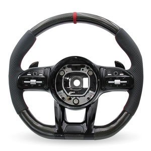 Volant de direction de voiture en fibre de carbone noire d'origine pour <span class=keywords><strong>Mercedes</strong></span> Benz Classe E <span class=keywords><strong>2019</strong></span> W213 Classe C - Product Image 4
