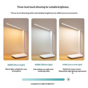 Lámpara de Mesa Plegable LED, 3 Niveles de Intensidad Regulable, Táctil, para Lectura, Cama, Nocturna, con Carga USB - Product Image 2