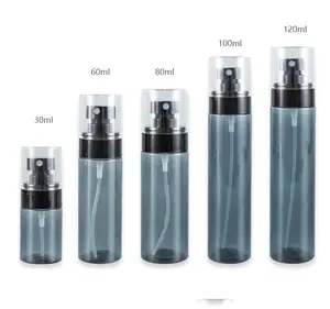 Nouveau design de flacons pulvérisateurs PETG à brume fine pour cosmétiques en plastique de luxe bouteille avec logo personnalisé et pulvérisateur