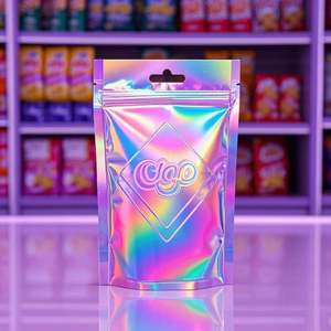 Customized Printed Childproof Aluminium Holographic <b>Ziplock</b> <b>Bag</b> 3.5g 7g 28g Plastic Candy Food <b>Bags</b> Stand Smell Proof for Sushi - Product Image 6