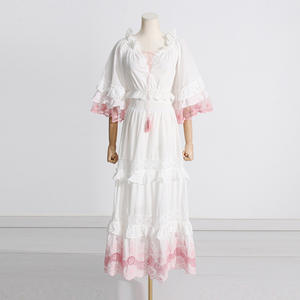 2023 nuevo estilo de Otoño de <span class=keywords><strong>moda</strong></span> <span class=keywords><strong>hongo</strong></span> borde malla empalme Top falda de cintura alta traje de dos piezas para mujeres - Product Image 3