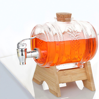 Baril à bière en verre personnalisé de 1L, 3L, 5L, nouveau design en stock, avec bouchon à vis, logo personnalisé imprimé à l'écran