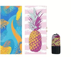 Toallas de Playa de Microfibra de Poliéster/Nailon para Adultos, 200x90cm, Paquete de 2, en Caja de Regalo, 250 GSM, Antiarena, Ligeras, de Secado Rápido, Diseño de Piña - Product Image 1
