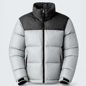 <b>Men's</b> Color Block Puffer Jacket Lightweight Quilted Down <b>Coat</b> <b>Hooded</b> Zip Up Winter Outerwear - Product Image 1