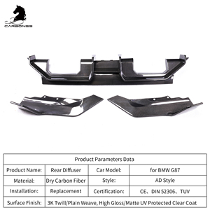 Difusor Trasero de Fibra de Carbono Estilo AD con Alerones de Parachoques, Kit de Carrocería de Alto Rendimiento para BMW M2 G87 <span class=keywords><strong>2022</strong></span>+ - Product Image 3