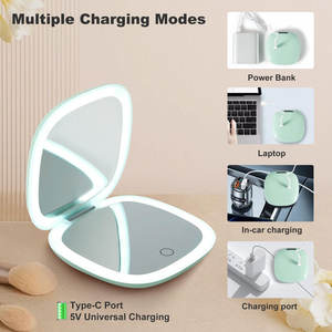 Espejo de Maquillaje de Bolsillo de Bajo Precio para Compras Mixtas, Espejo de Maquillaje Pequeño Plegable de Viaje, Espejo de Bolsillo LED - Product Image 6