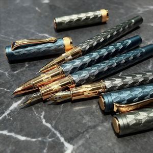 Custom Diamond Pattern Luxury Metal Business Fountain <b>Pen</b> Custom Logo 0.7mm Writing Width Corporate Gifts Marketing Student - Product Image 6