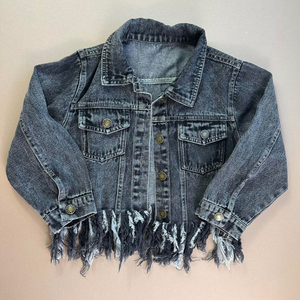 Nouveau modèle <span class=keywords><strong>Veste</strong></span> denim vintage <span class=keywords><strong>pour</strong></span> enfants <span class=keywords><strong>Veste</strong></span> décontractée <span class=keywords><strong>pour</strong></span> petits garçons et filles Manteau confortable Vestes en jean délavé à franges <span class=keywords><strong>pour</strong></span> enfants - Product Image 2