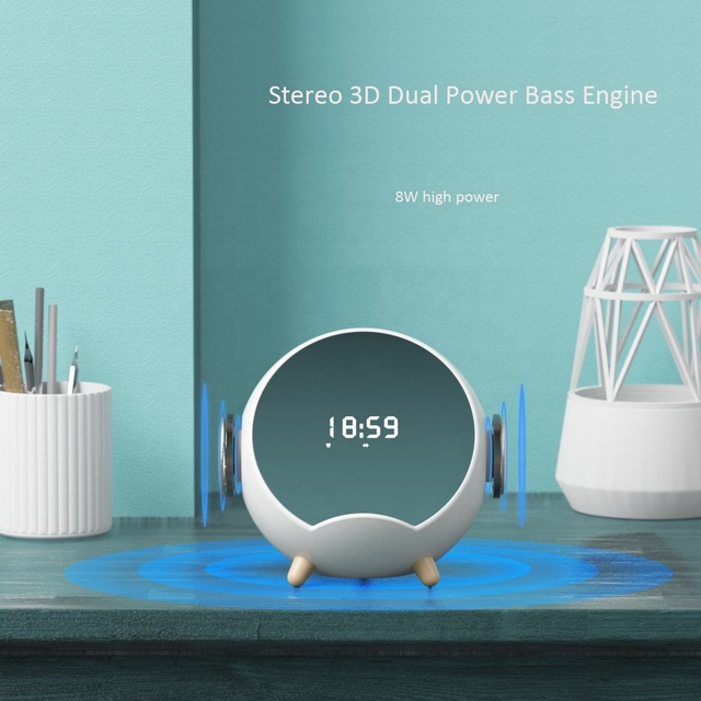 Wireless Charging Smart Home Blue - Tooth Alarm Clock Desktop Mobile Phone Bracket AI Voice Dialogue Speaker