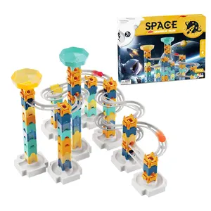 79pcs DIY assembled space collections rolling ball track set kids building blocks beads marble run tracking toy for kids gifts