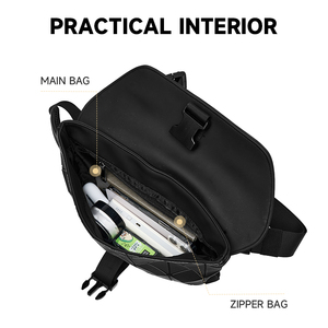 MOYYI Sac Bandoulière <span class=keywords><strong>Homme</strong></span> Horizontal Mode Urbaine PVC Sac Travers pour Hommes à Rabat - Product Image 3