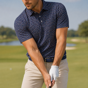 Polo de Golf para Hombre, Manga Corta, Estampado, Secado Rápido, Transpirable, Elástico, Ropa Deportiva, Informal, para Golf, Disponible en Stock - Product Image 3