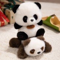 Collection adorable de peluches panda, peluches réalistes noires et brunes, poupées en peluche panda pour les amoureux des animaux, cadeau parfait