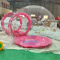 Dôme gonflable transparent en PVC, château gonflable, tente bulle gonflable d'extérieur en PVC, type globe de neige, pour location événementielle