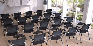 كرسي مكتب منزلي قابل للطي قابل للتكديس مع عجلات بسعر منخفض قابل للتكديس بشبكة مؤتمرات كرسي مكتب مريح للزوار - Product Image 4