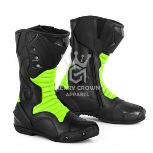 Bottes de moto imperméables Bottes de course Chaussures de moto respirantes en cuir d'équitation Moto et course automobile Moto personnalisée - Product Image 1