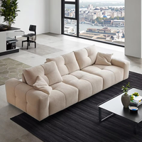 Ensemble de canapés minimalistes italiens en pixel, meubles pour salon, petit appartement, dossier réglable, éponge en latex amovible et lavable