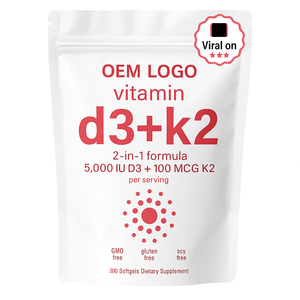 Wholesale Vitamin D3 + K2 2 In 1 Softgel Vitamin D3 5000 Iu With K2 100 Mcg Supplement For Teeth Joint And Bone Support - Product Image 1
