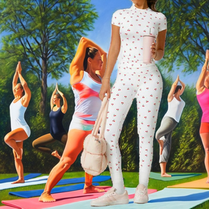 Ensemble de 2 pièces pour femme, haut de yoga à manches courtes avec logo sur le devant et leggings taille haute pour l'entraînement en salle de sport - Product Image 2