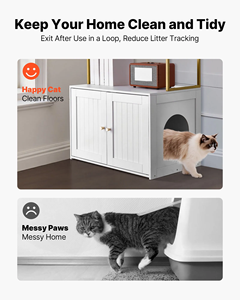 Meuble pour litière <span class=keywords><strong>de</strong></span> chat, armoire dissimulée pour litière avec <span class=keywords><strong>toilette</strong></span> pour chat en métal imperméable, pour le salon - Product Image 5