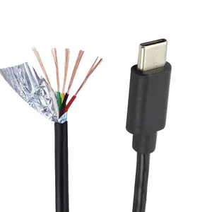 USB2.0 type c to bare open end wire custom USB type C cable to open end