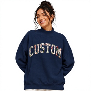 Nouveau design – Pull décontracté en maille brodé à col montant, coupe oversize pour femme – Idéal pour l'hiver et toutes les saisons - Product Image 1
