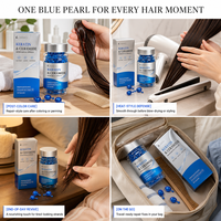 Kapsul Minyak Rambut Keratin Ceramide OEM Khusus Memperkuat Rambut Rusak, Memberikan Kilau Mutiara Biru, Perawatan Rambut Halus, Esensial Perawatan Rambut