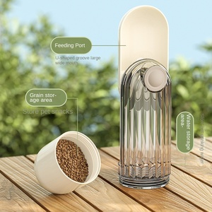 Cão dobrável portátil 3-em 1 Garrafa de água e recipiente de alimento ABS plástico automático ao ar livre <span class=keywords><strong>Pet</strong></span> Travel <span class=keywords><strong>Bowl</strong></span> - Product Image 1