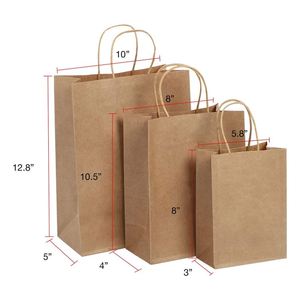 Kraft Paper <b>Bags</b> with Handles Eco-Friendly Gift Mixed Sizes for Retail Shopping Wedding Birthday Parties Kraft Paper <b>Bags</b> - Product Image 2
