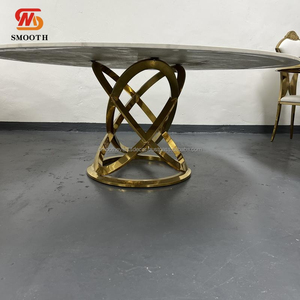 Mesa elegante de textura de mármol con Base dorada de moda de lujo suave para restaurante, evento de fiesta de boda - Product Image 6