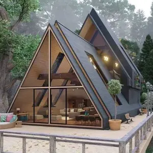 Сборная вилла легкая стальная конструкция сборный A-frame house