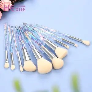 Chất Lượng Cao Nhãn Hiệu Riêng Make Up Brush Vegan Bộ Dụng Cụ Trang Điểm Kim Cương Trong Suốt Glitter Bling Pha Lê Xử Lý Trang Điểm Bàn Chải