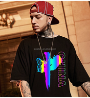 T-shirt unisexe en coton 100% tricoté, luminescent, imprimé en 3D, respirant, taille plus, pour homme, OEM